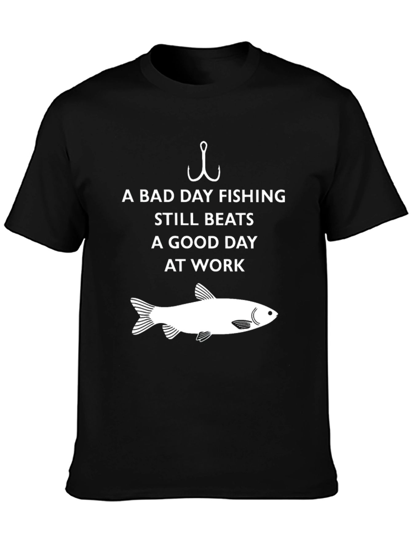 Funny Fishing T-Shirt - A Bad Day Fishing Beats Work