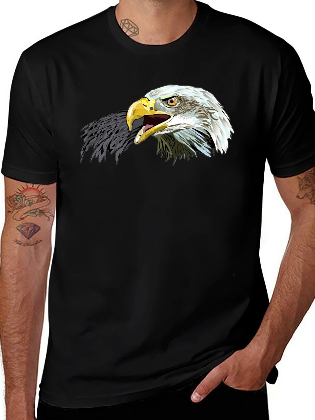 Eagle Graphic Tee - Patriotic Black T-Shirt