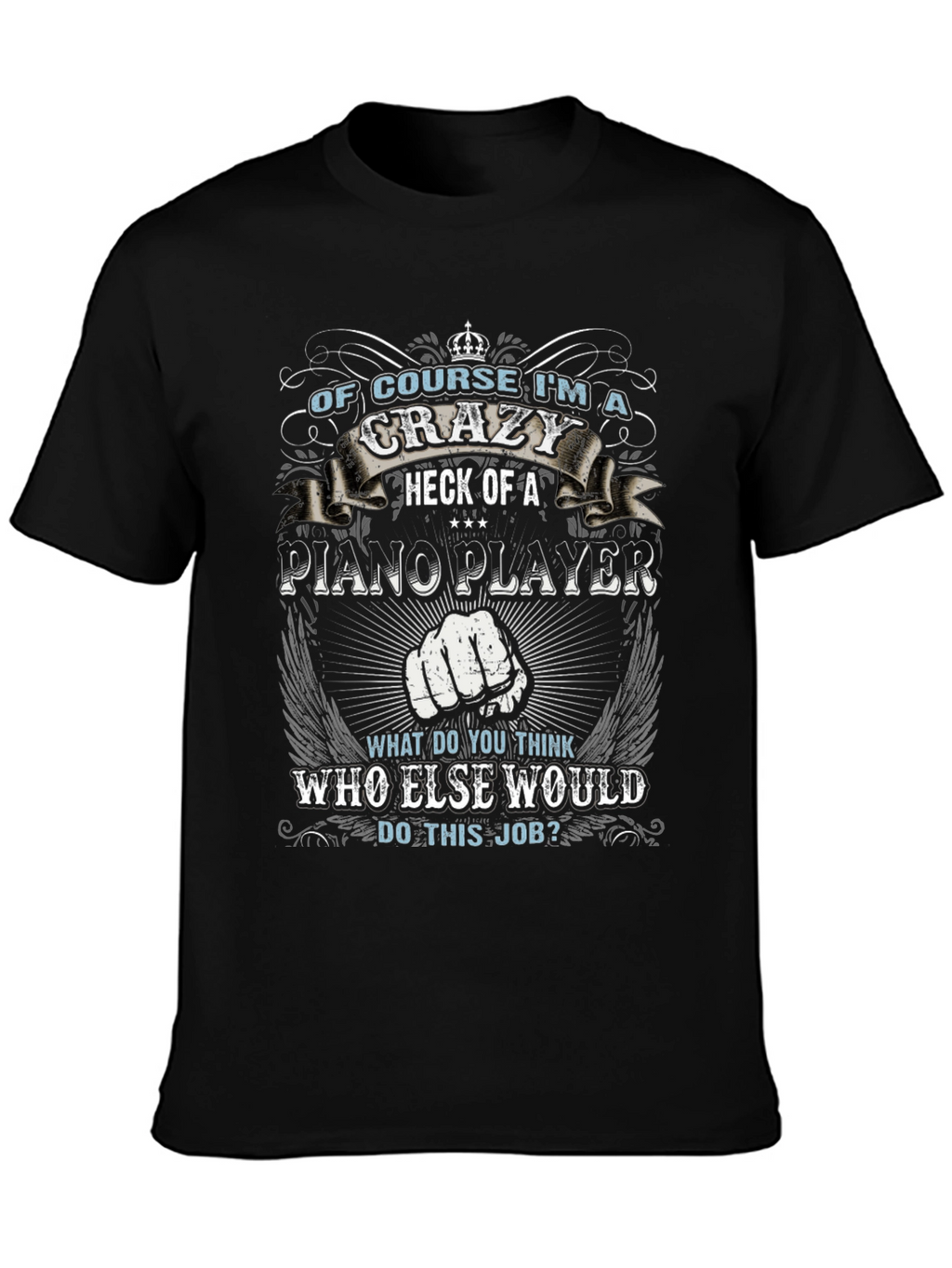 Crazy Piano Player Graphic T-Shirt