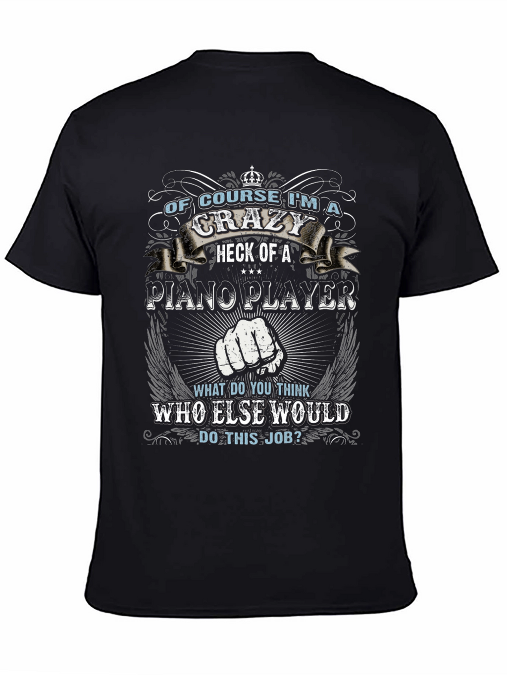 Crazy Piano Player Graphic T-Shirt