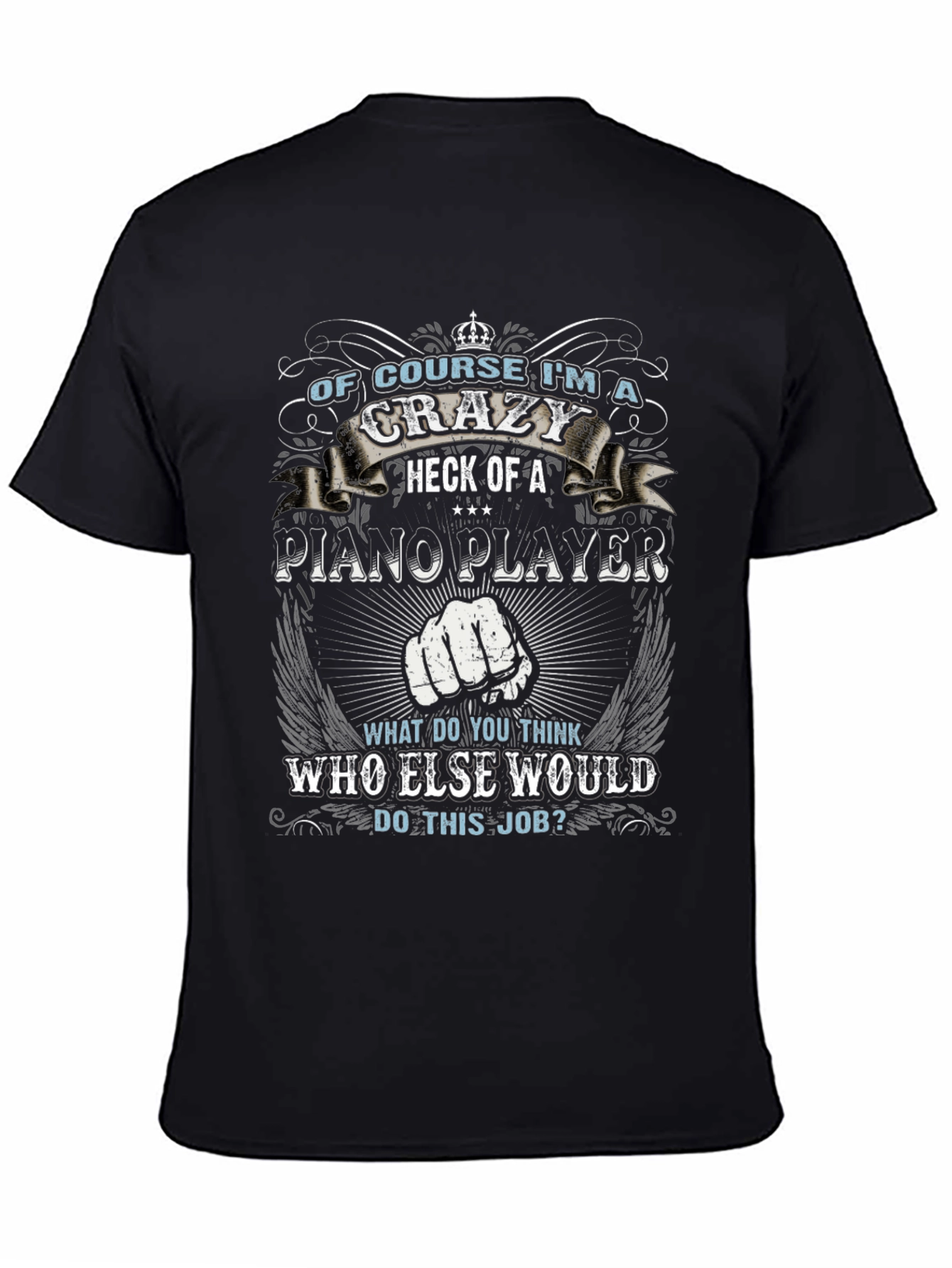 Crazy Piano Player Graphic T-Shirt