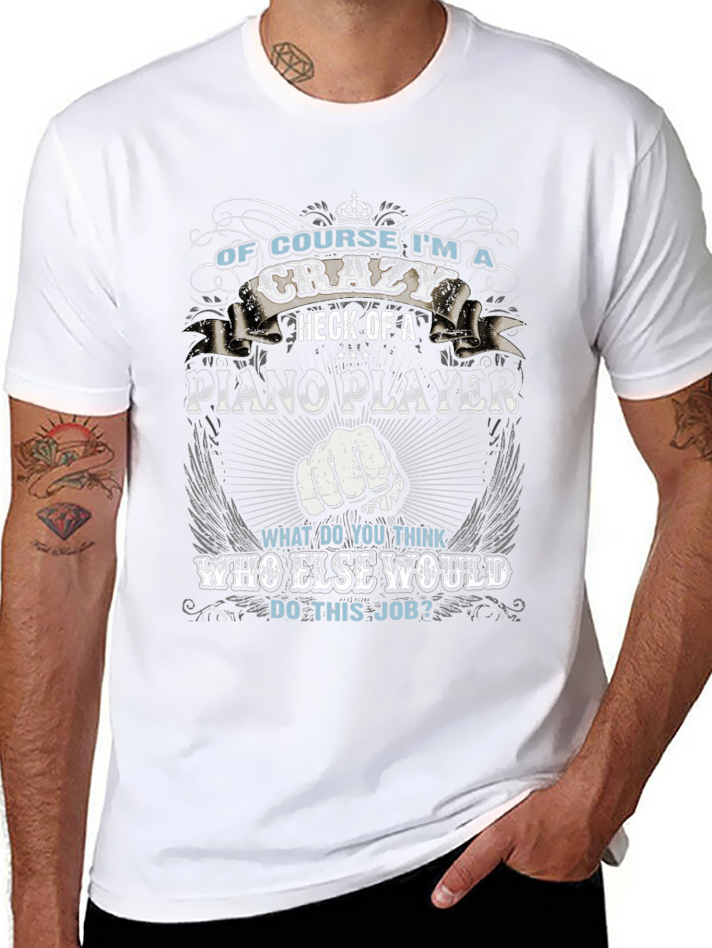 Crazy Piano Player Graphic T-Shirt