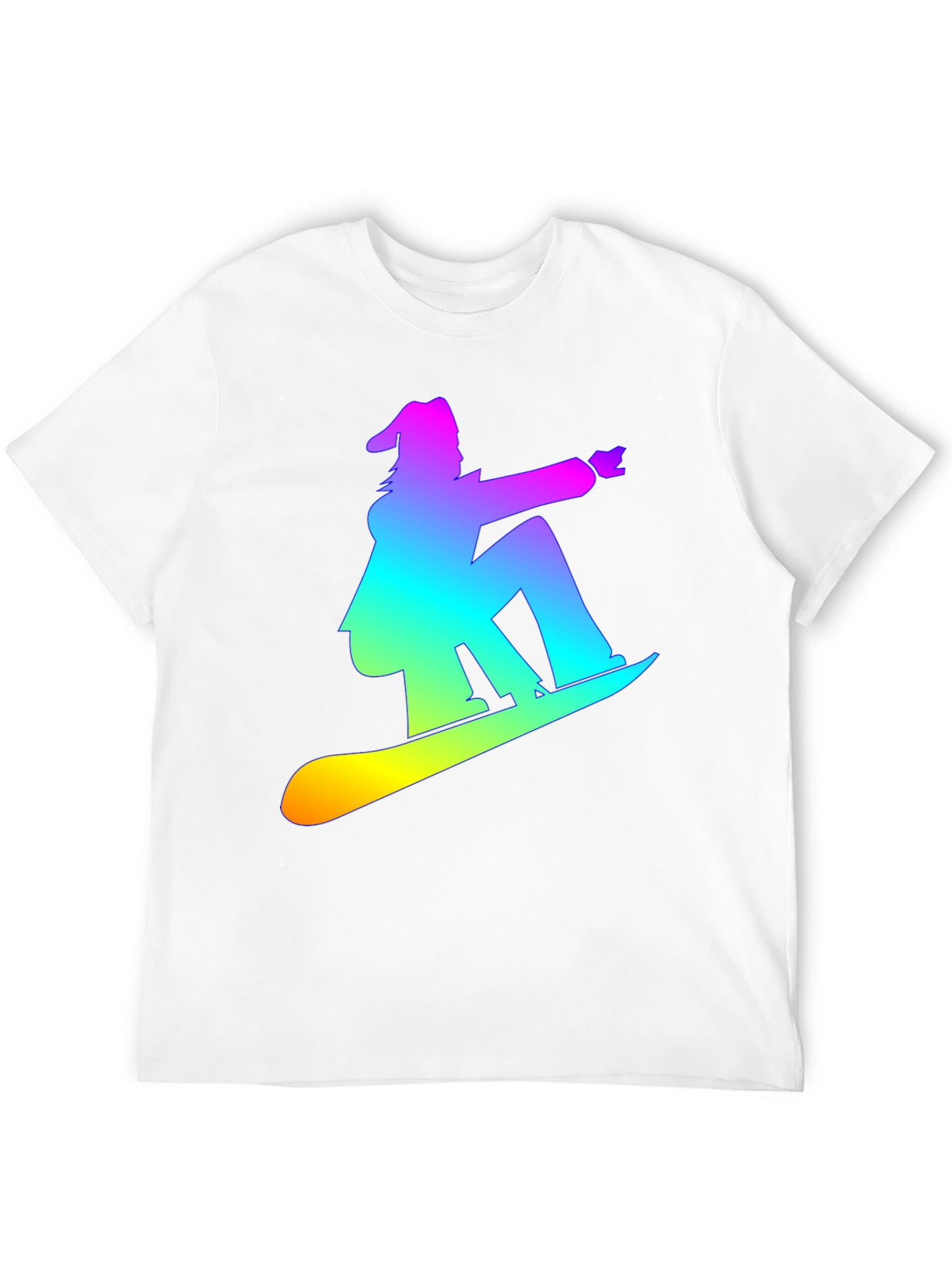 Rainbow Snowboarder Graphic Tee - Black T-Shirt
