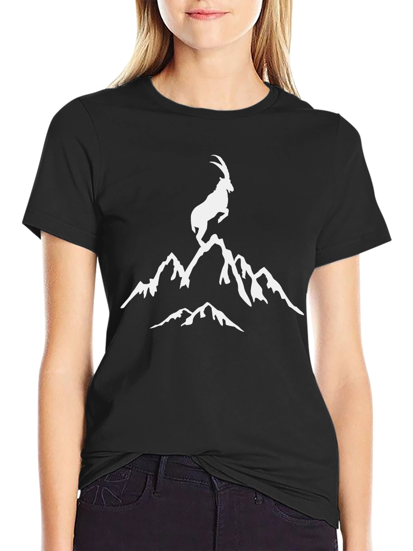 Mountain Goat Graphic Tee - Black
