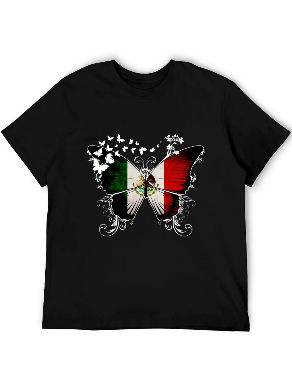Mexican Flag Butterfly Graphic T-Shirt