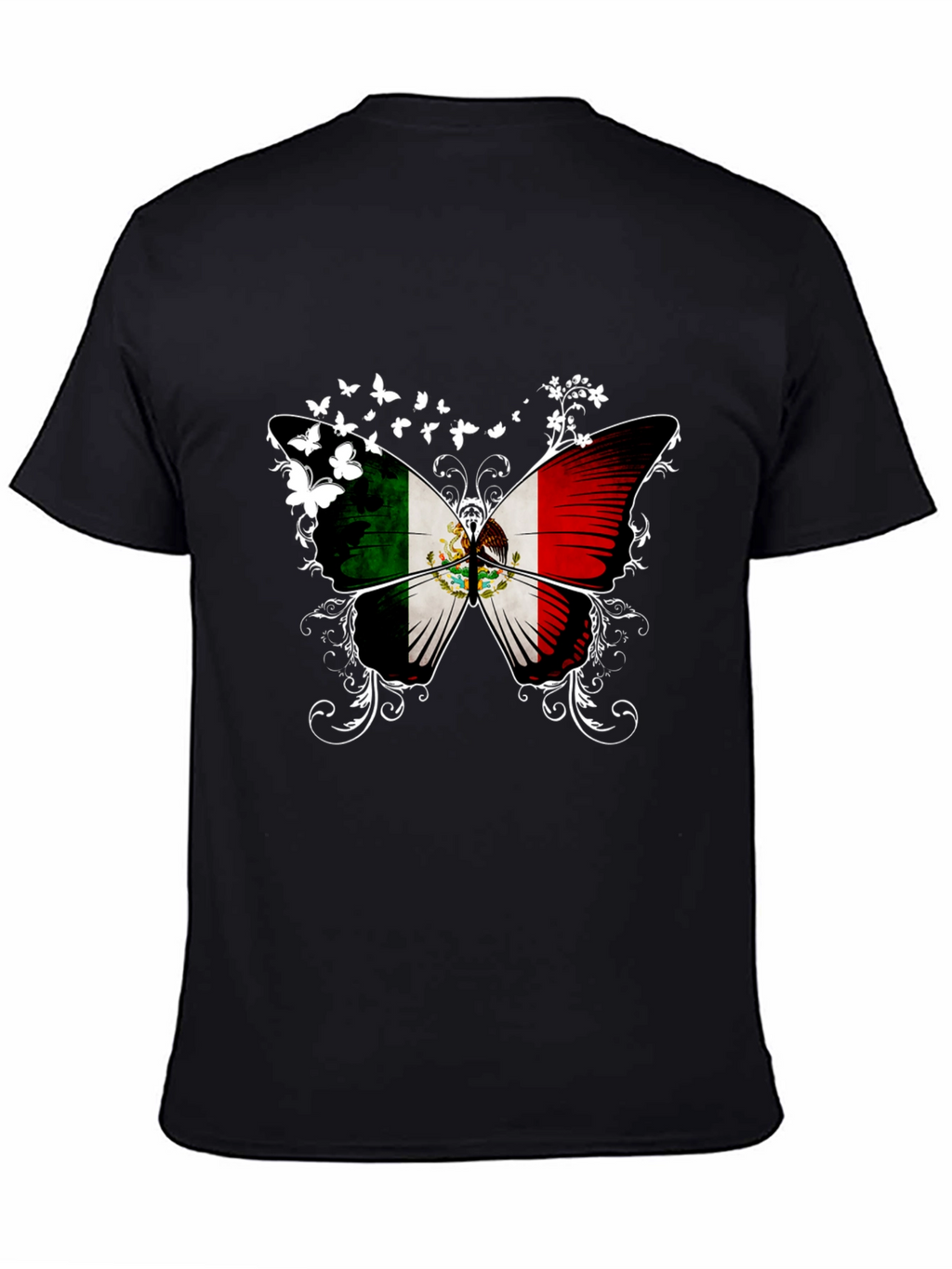 Mexican Flag Butterfly Graphic T-Shirt