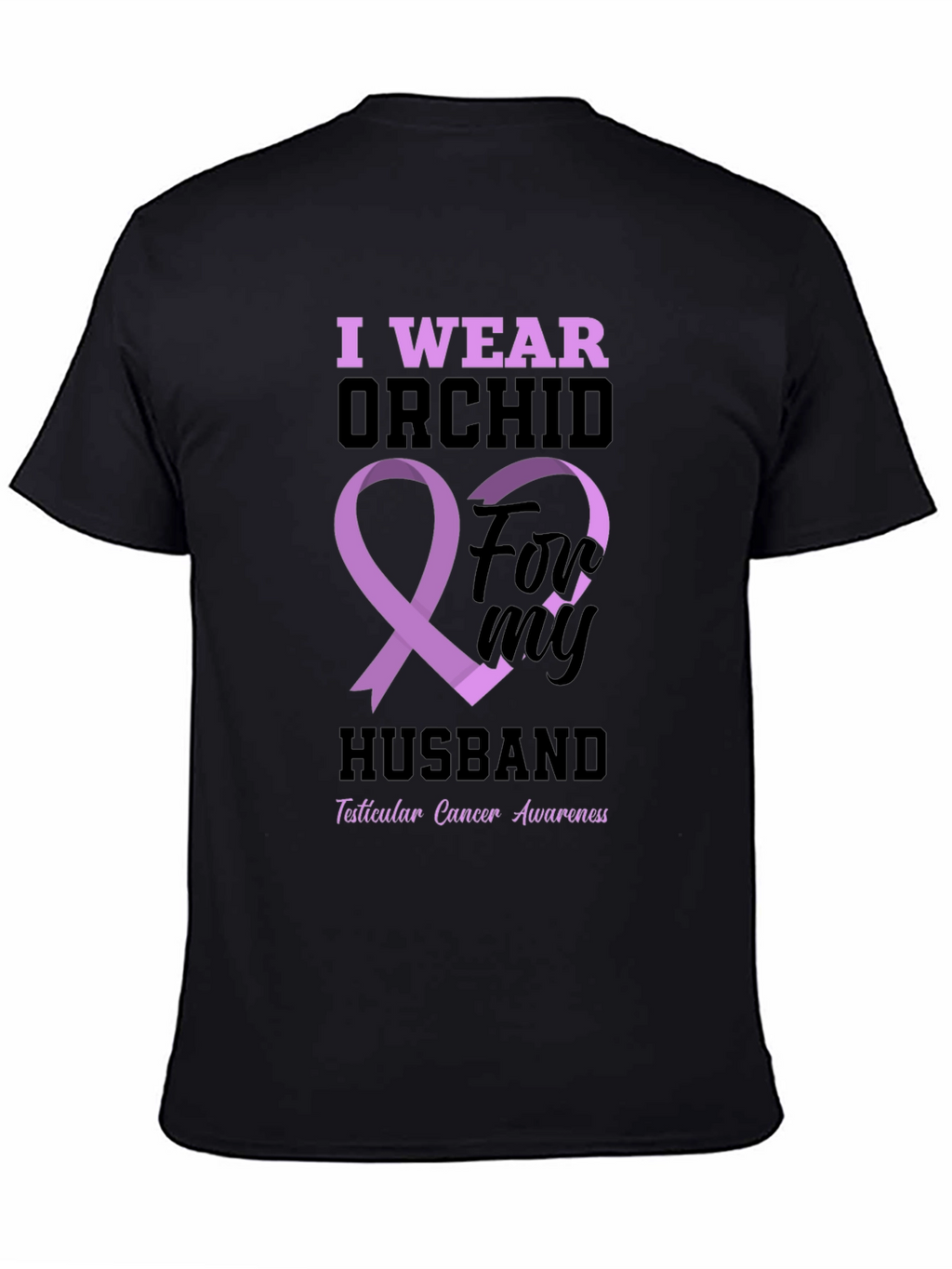 Orchid Ribbon Husband T-Shirt - Cancer Awareness