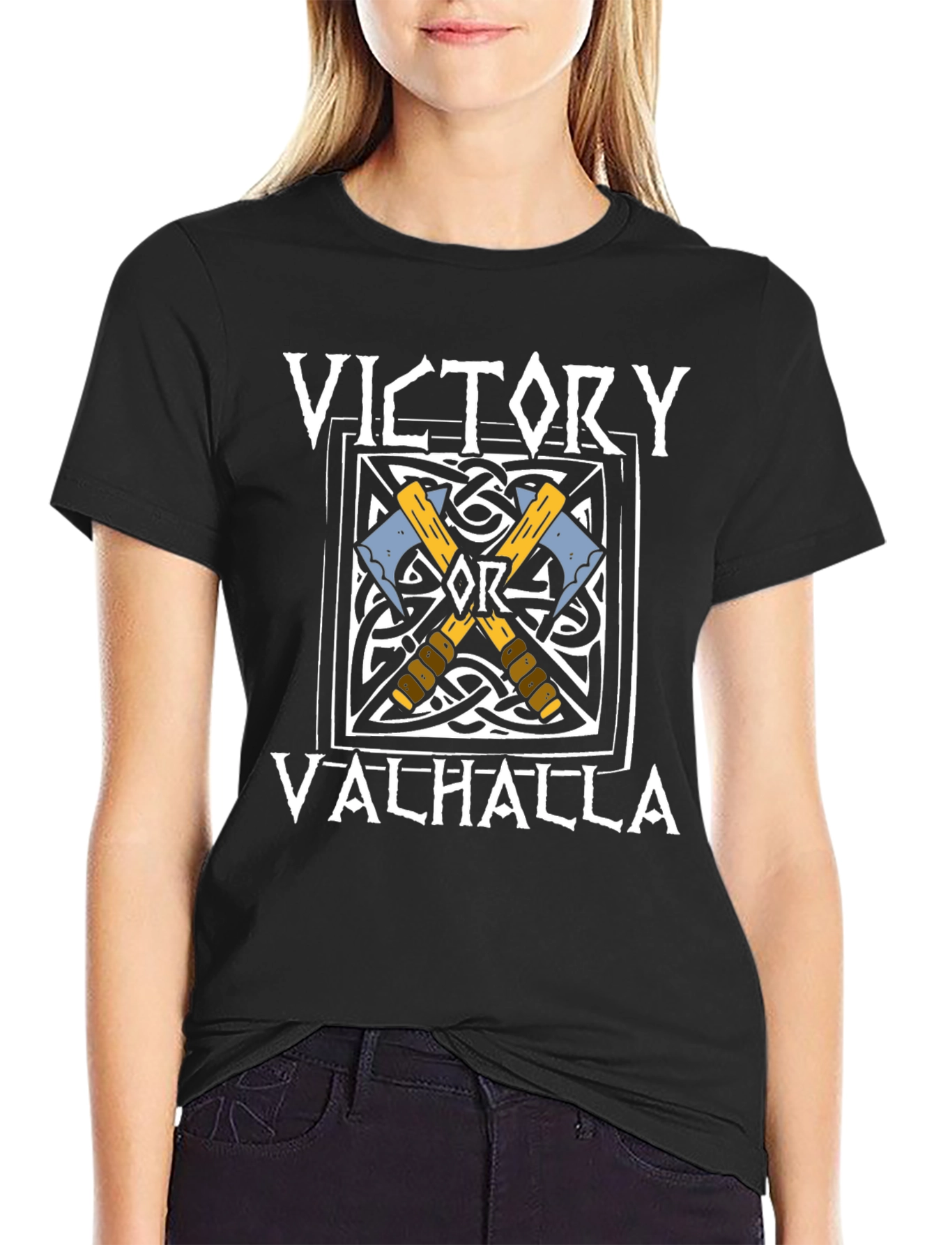 Victory or Valhalla Viking Axe T-Shirt