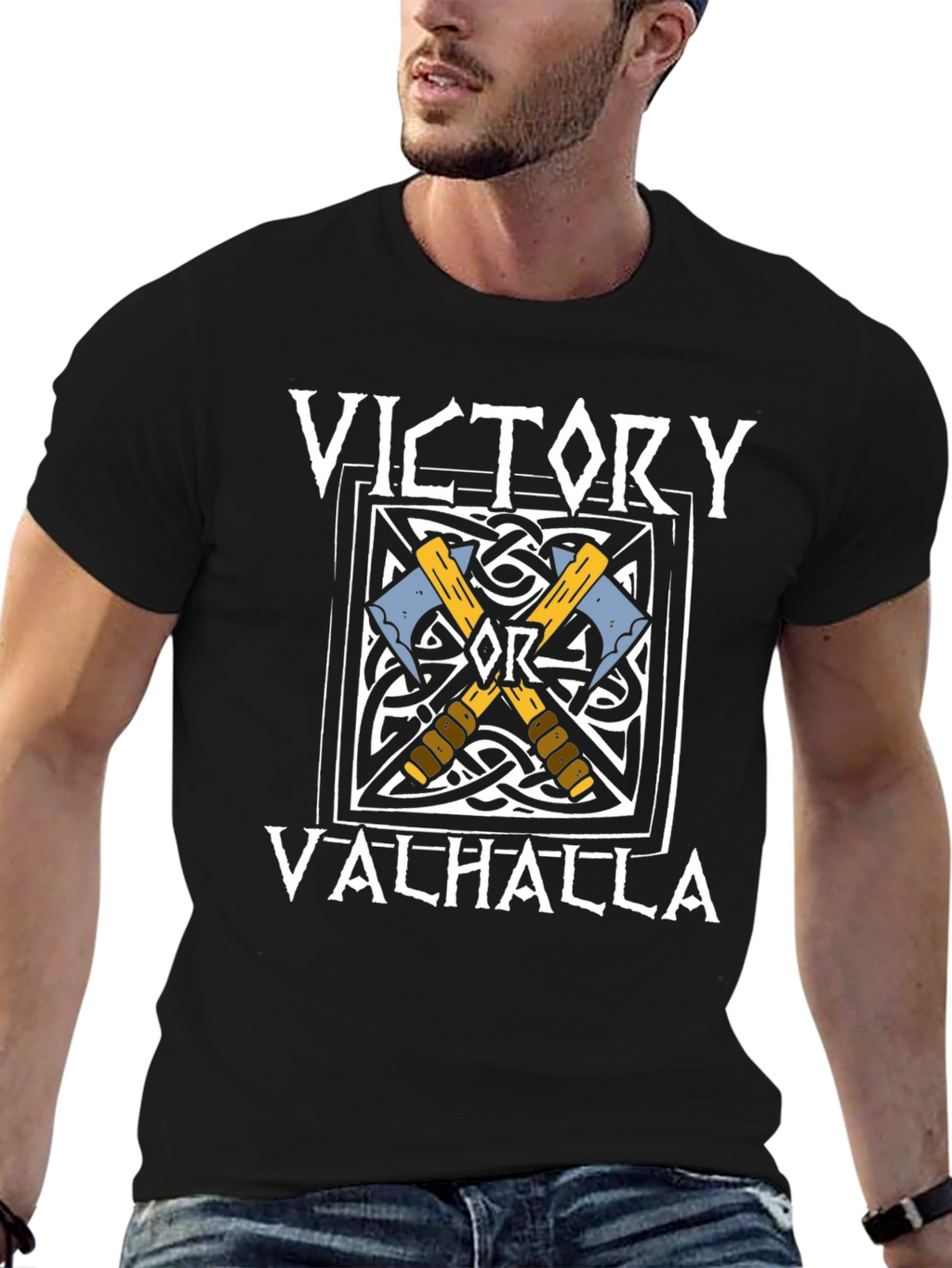 Victory or Valhalla Viking Axe T-Shirt