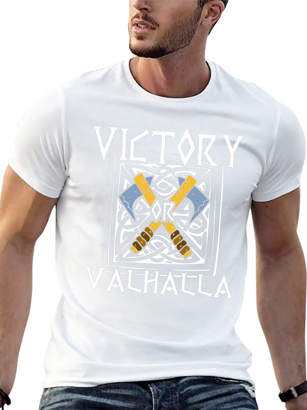 Victory or Valhalla Viking Axe T-Shirt