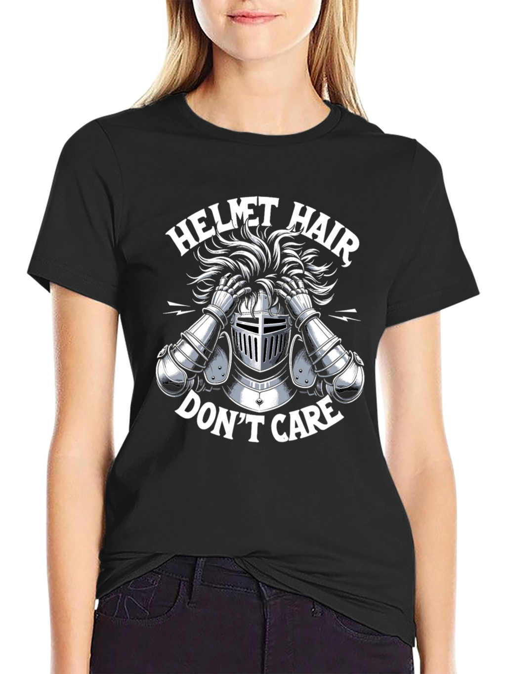 Helmet Hair Dont Care Tee
