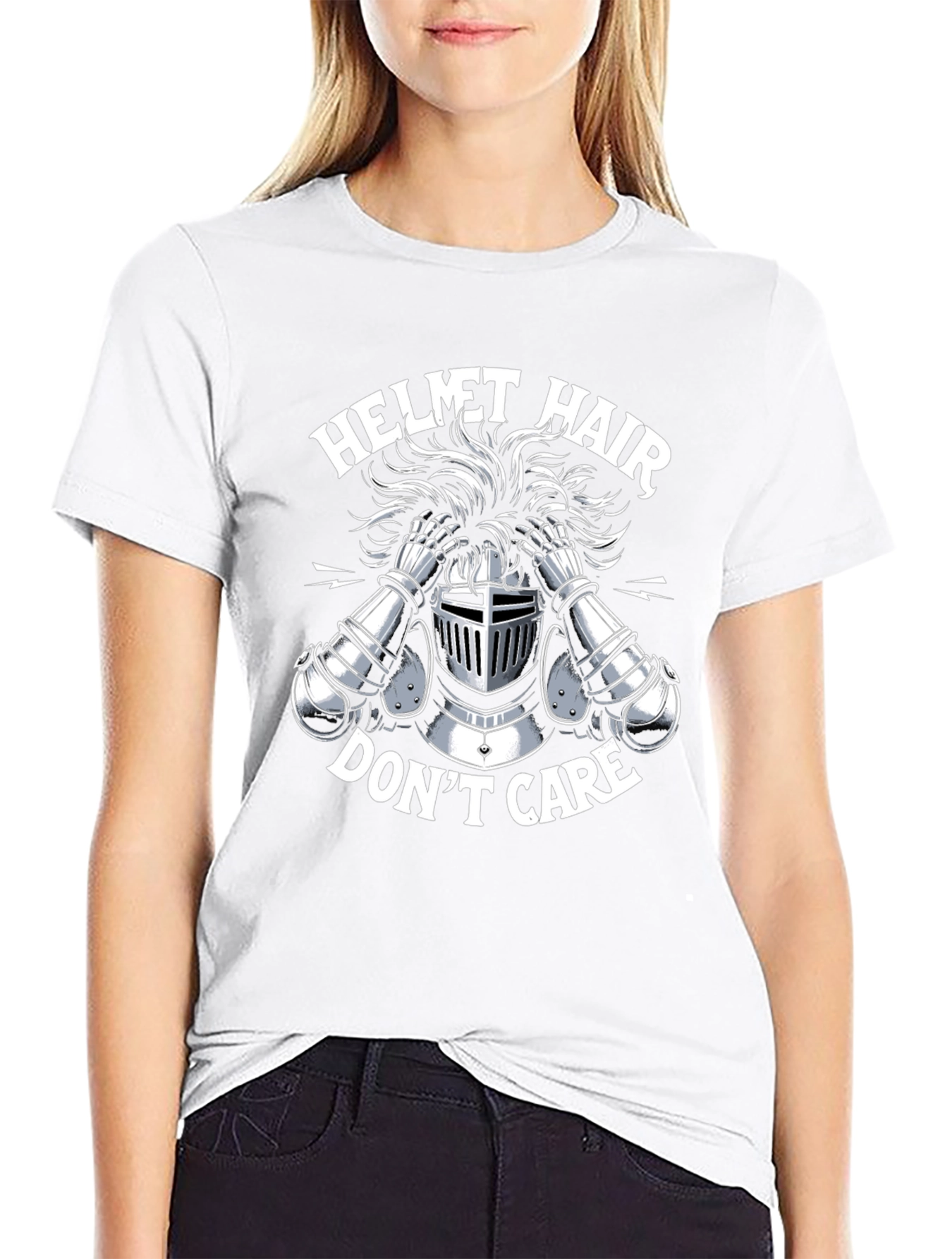 Helmet Hair Dont Care Tee