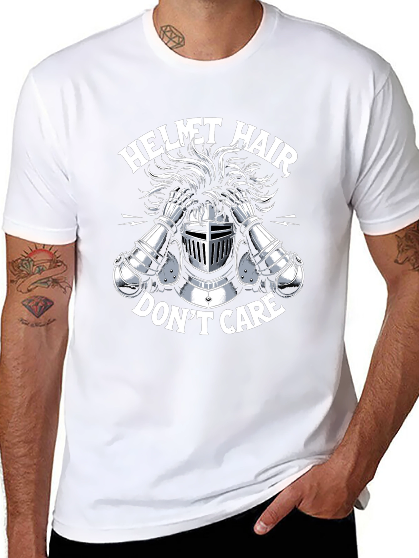 Helmet Hair Dont Care Tee