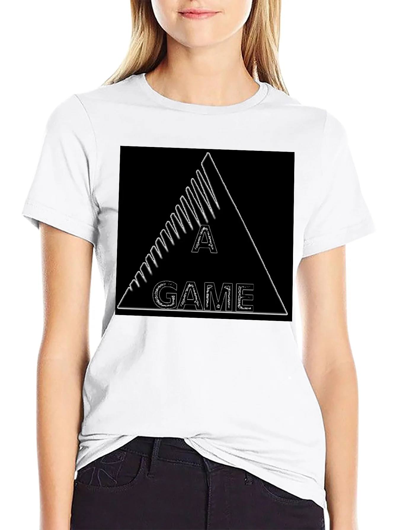 A Game Triangle Graphic Black T-Shirt