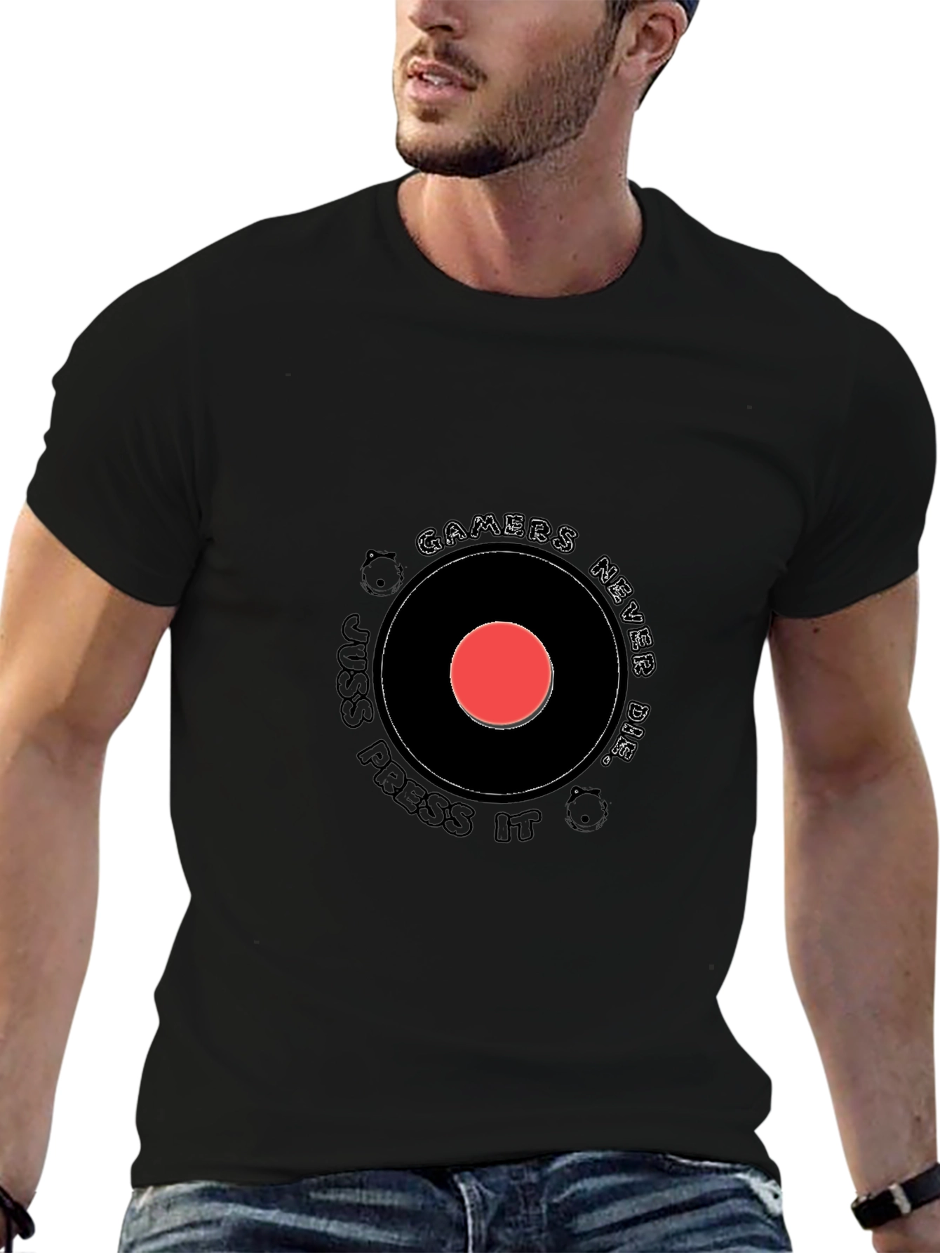 Gamers Never Die Black Graphic T-Shirt