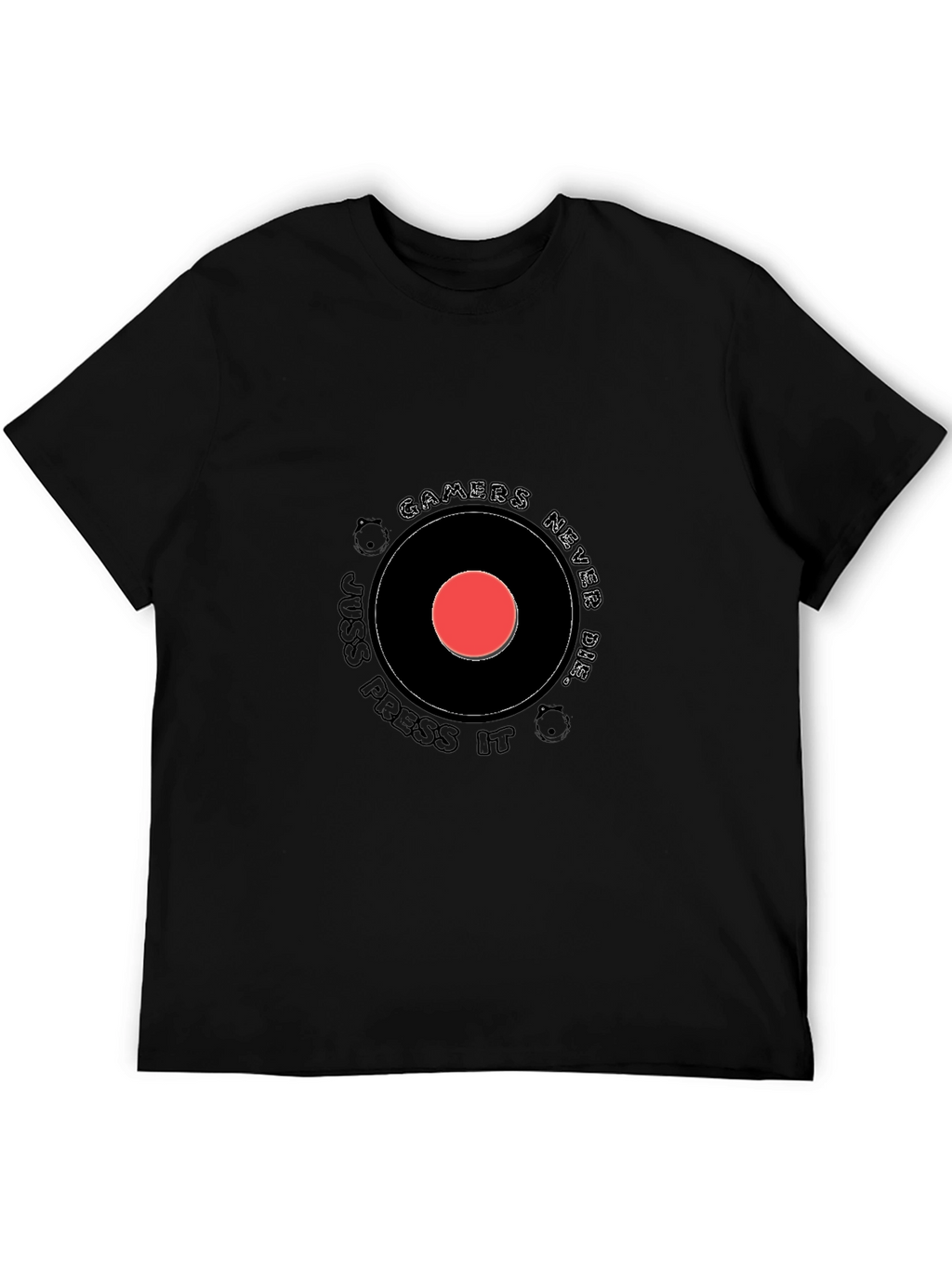 Gamers Never Die Black Graphic T-Shirt
