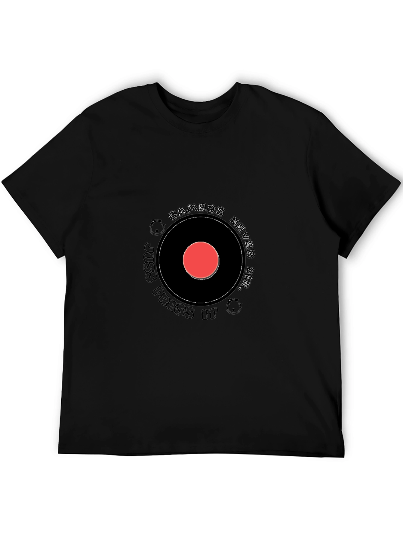 Gamers Never Die Black Graphic T-Shirt