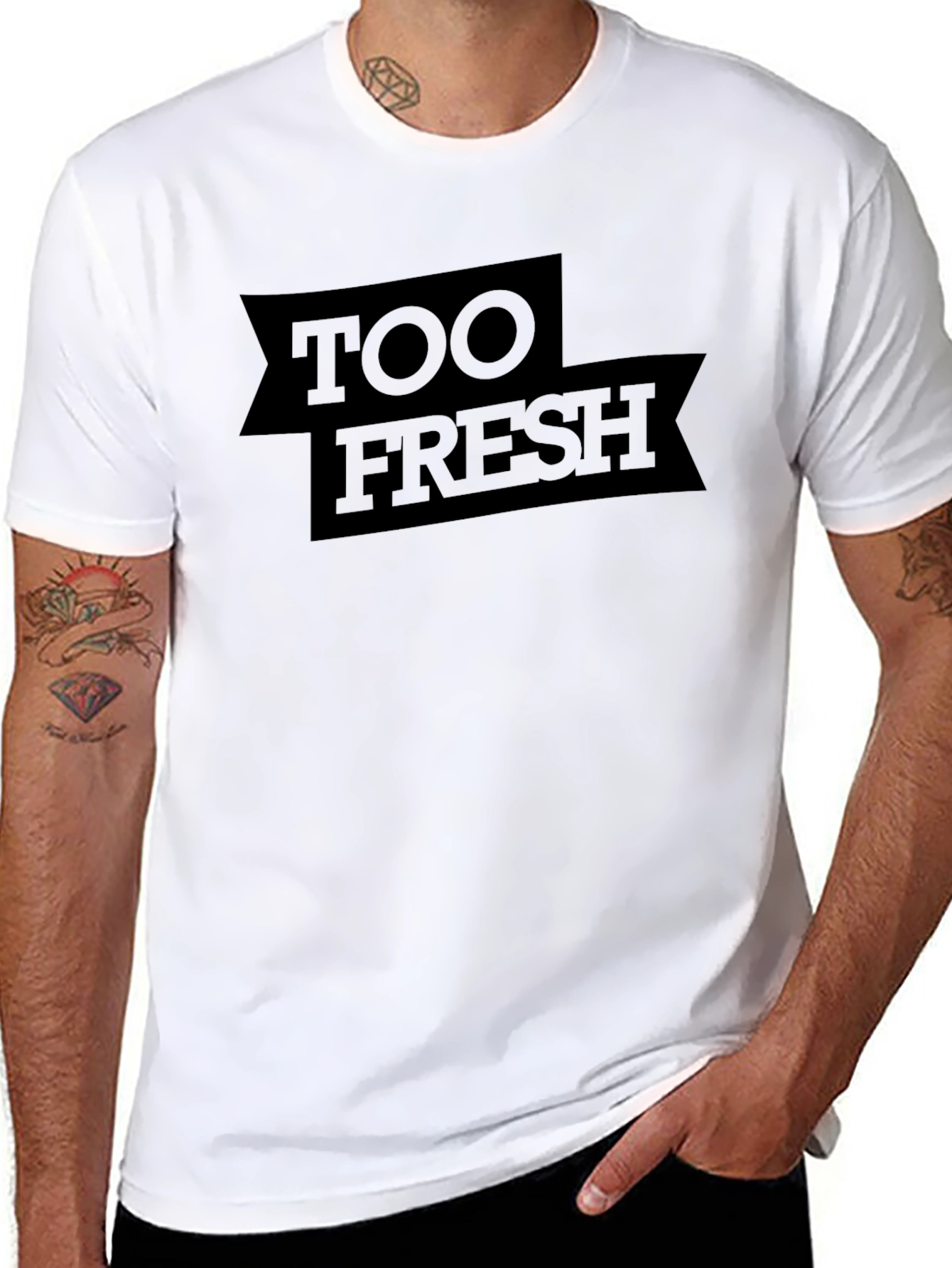 Too Fresh Graphic Tee - Mens Casual Black Shirt