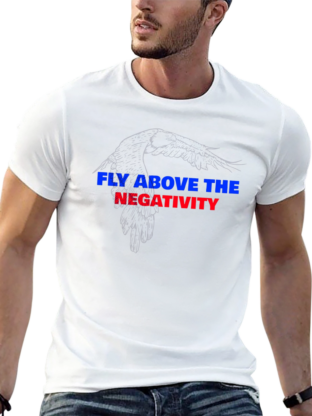 Fly Above Negativity Black Graphic Tee