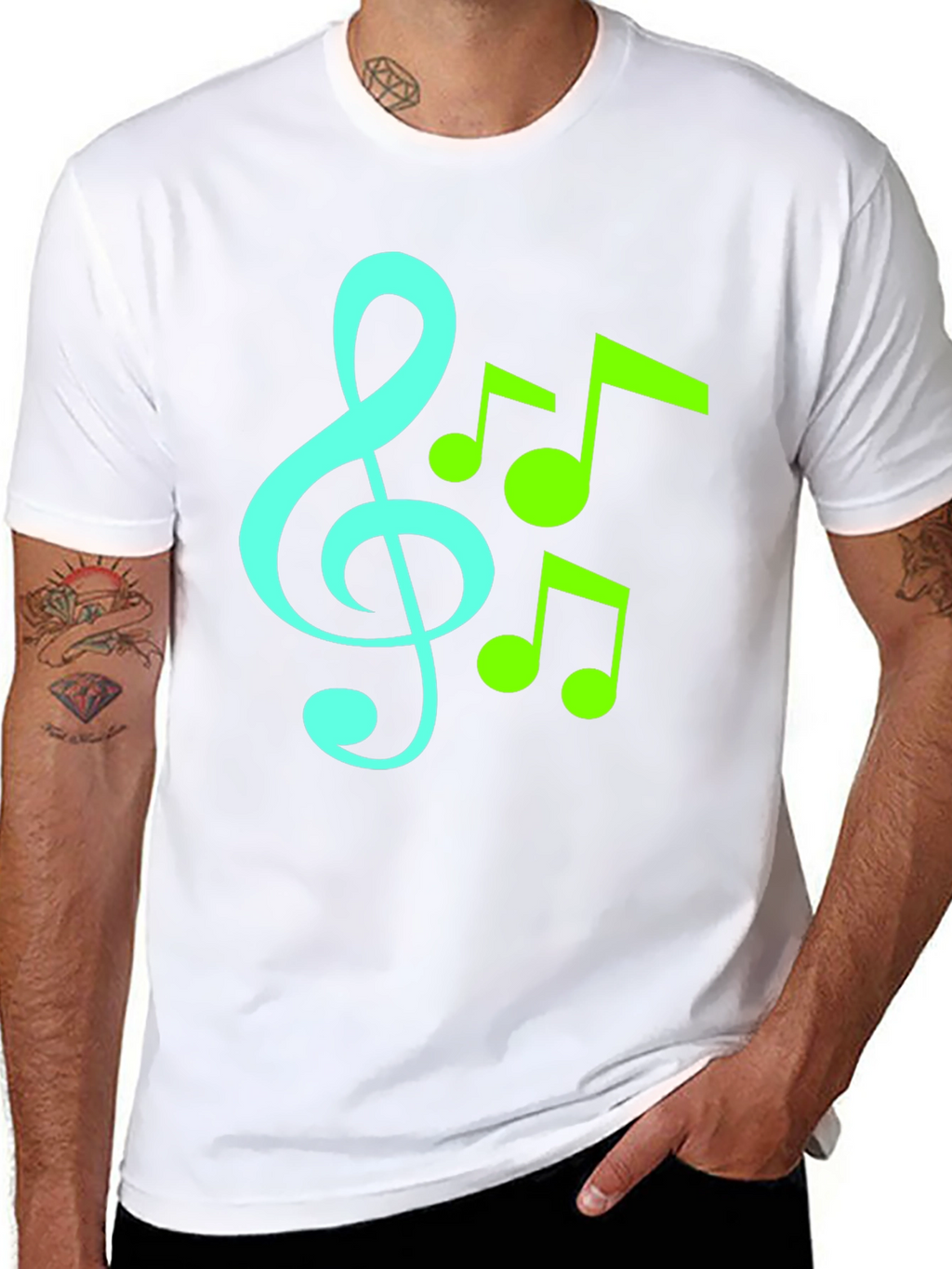 Musical Notes Graphic T-Shirt - Trendy Music Lover Tee