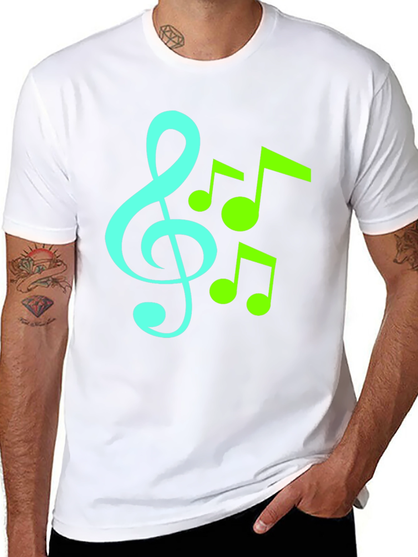 Musical Notes Graphic T-Shirt - Trendy Music Lover Tee