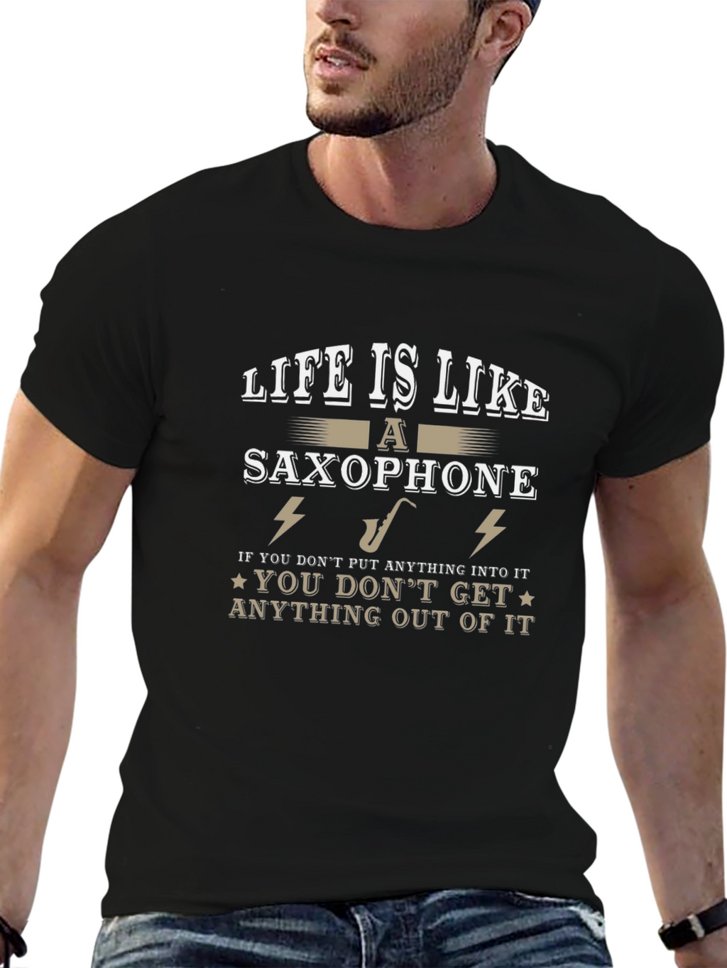 Life is Like a Saxophone Graphic T-Shirt