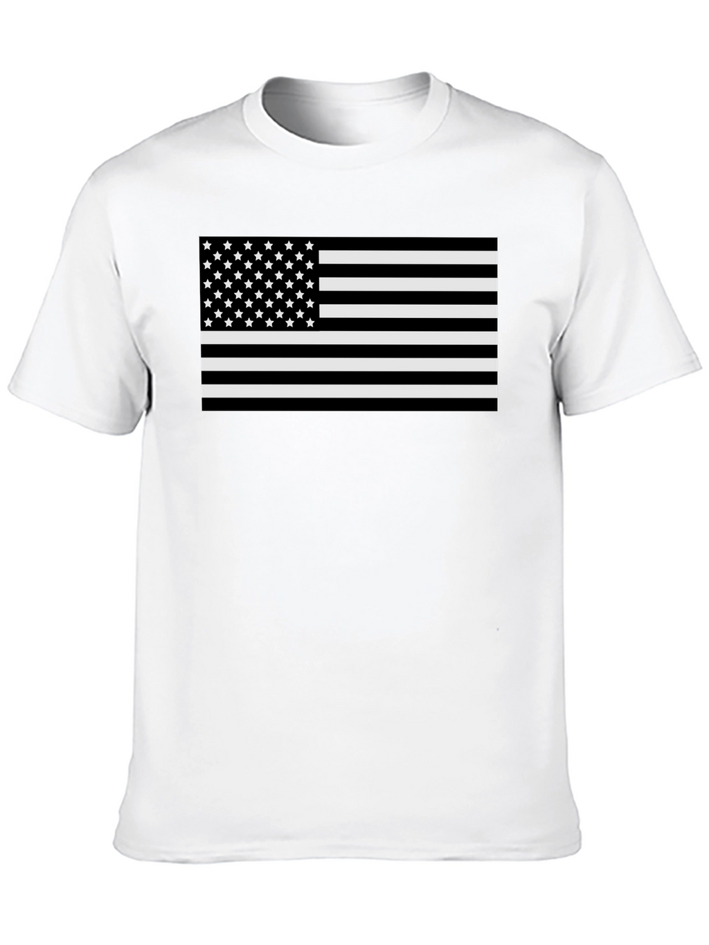Monochrome American Flag Graphic T-Shirt