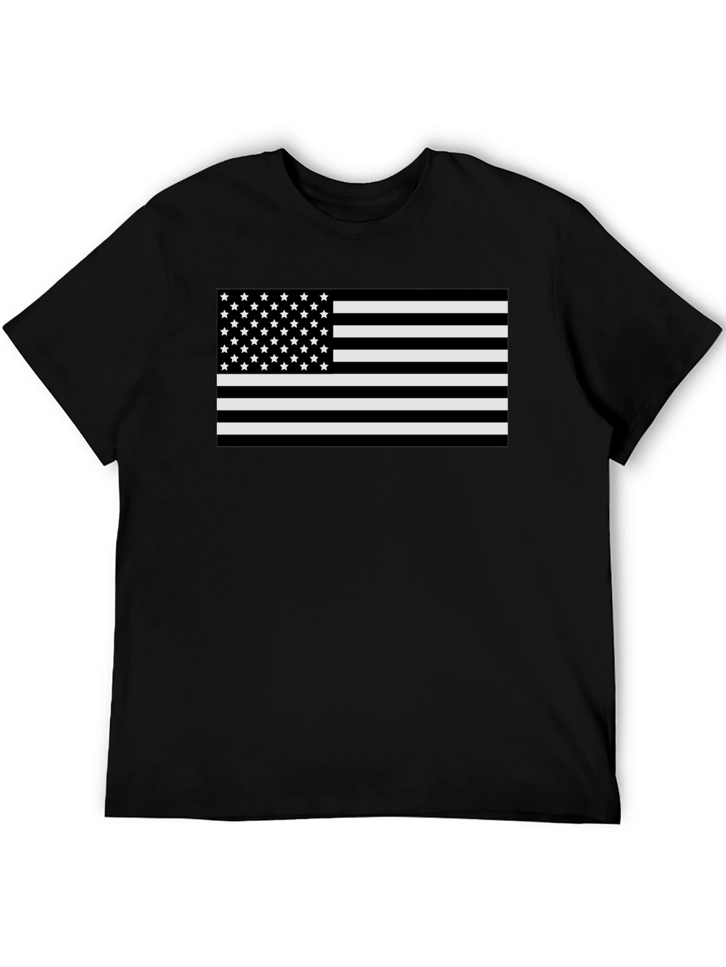 Monochrome American Flag Graphic T-Shirt