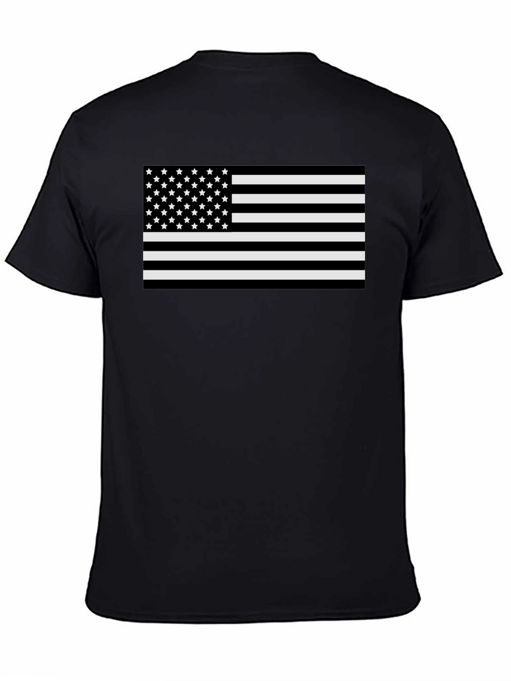 Monochrome American Flag Graphic T-Shirt