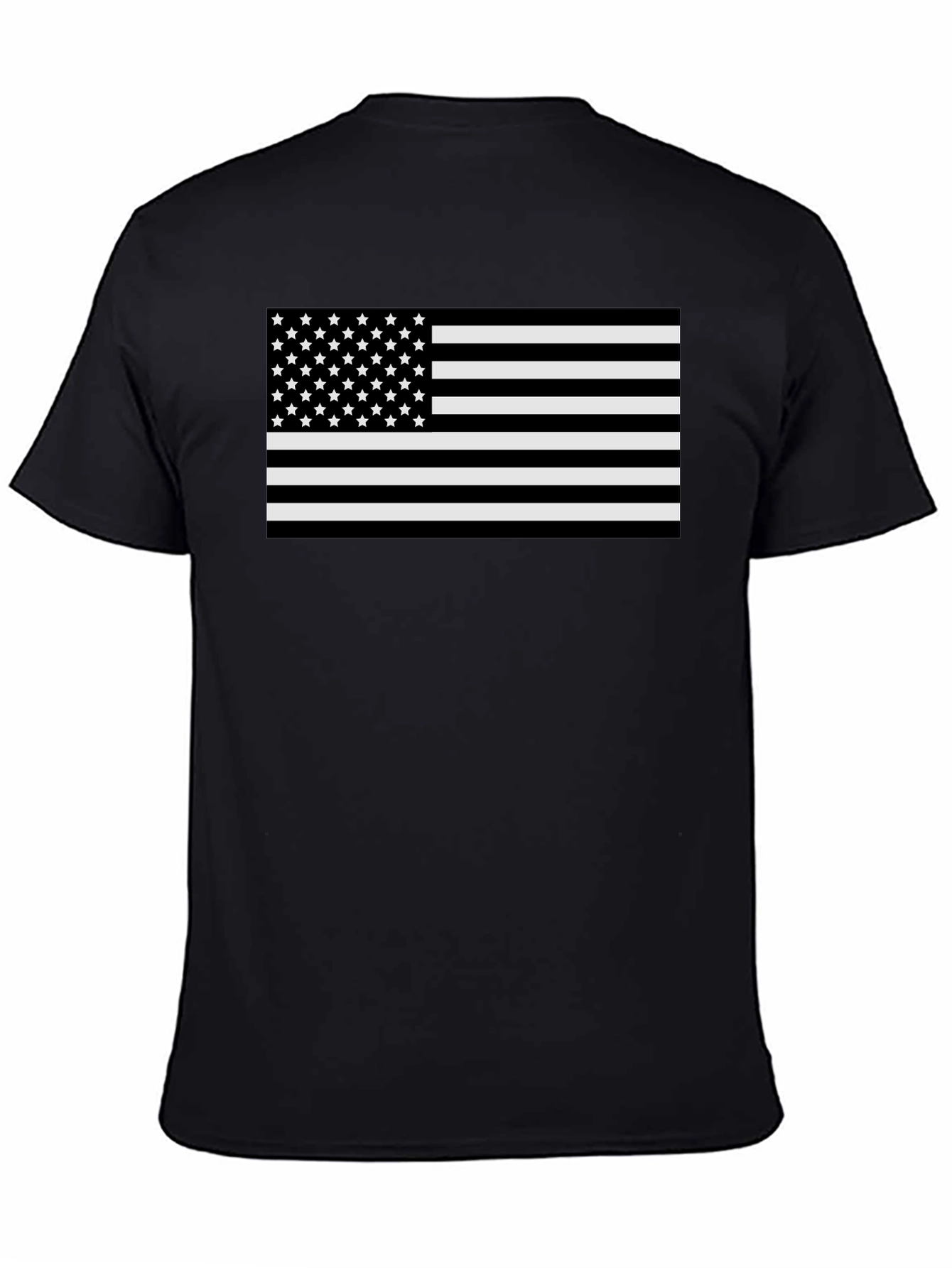 Monochrome American Flag Graphic T-Shirt