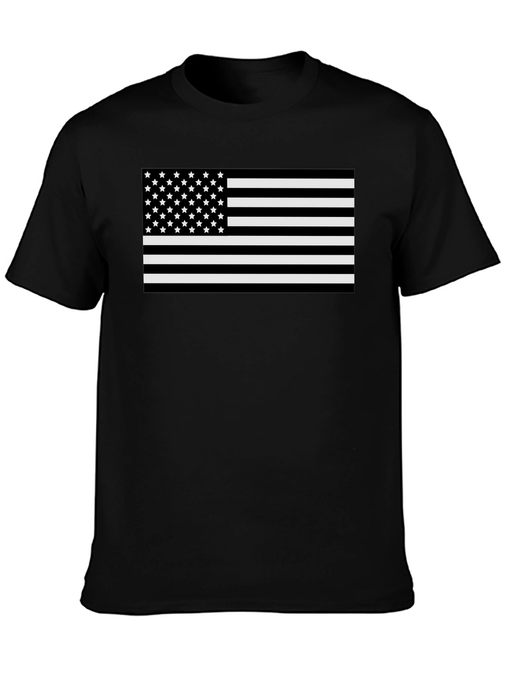 Monochrome American Flag Graphic T-Shirt