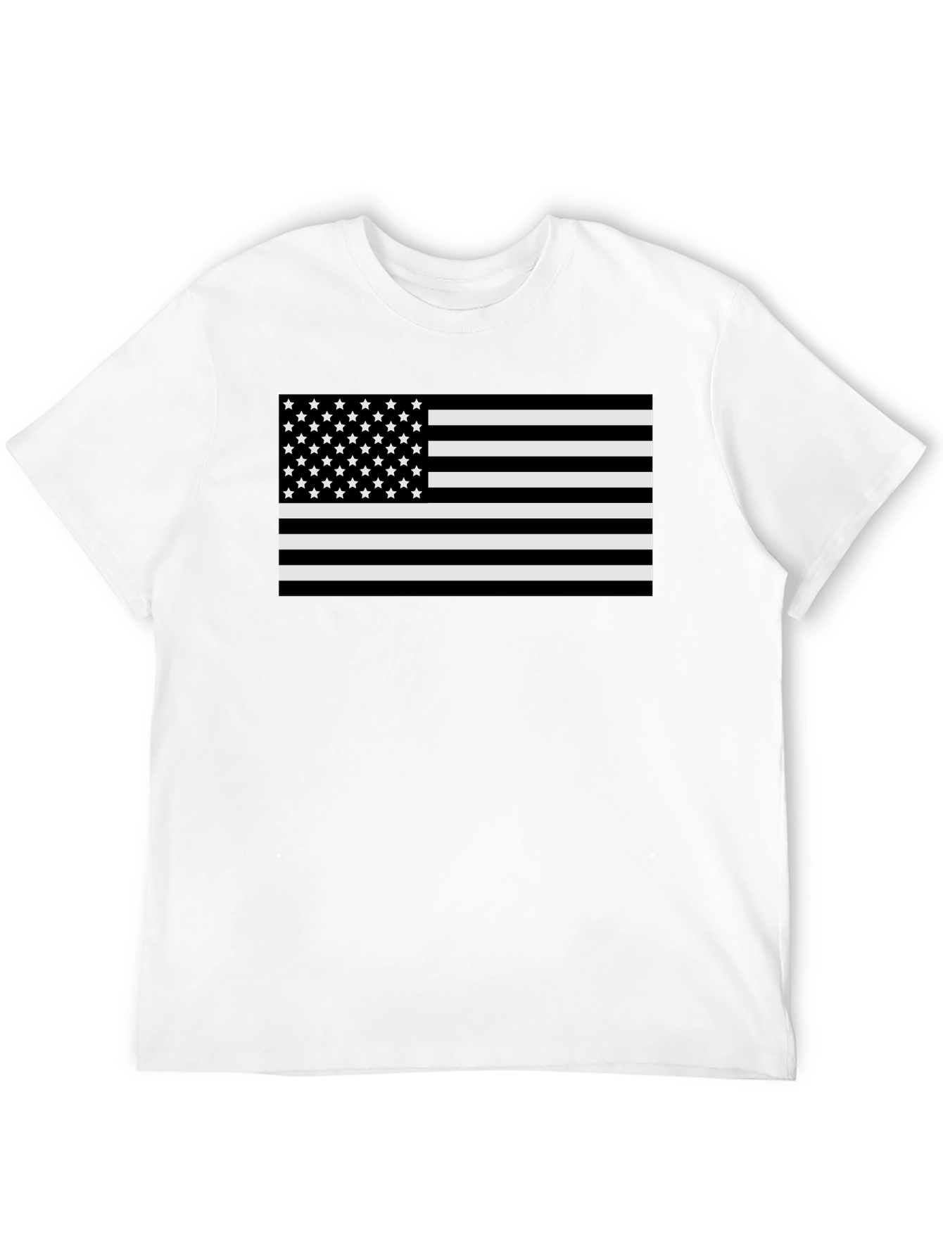 Monochrome American Flag Graphic T-Shirt