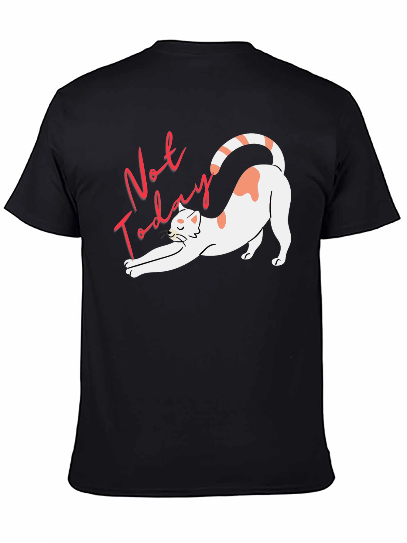 Not Today Cat Graphic Tee - Unisex Black T-Shirt
