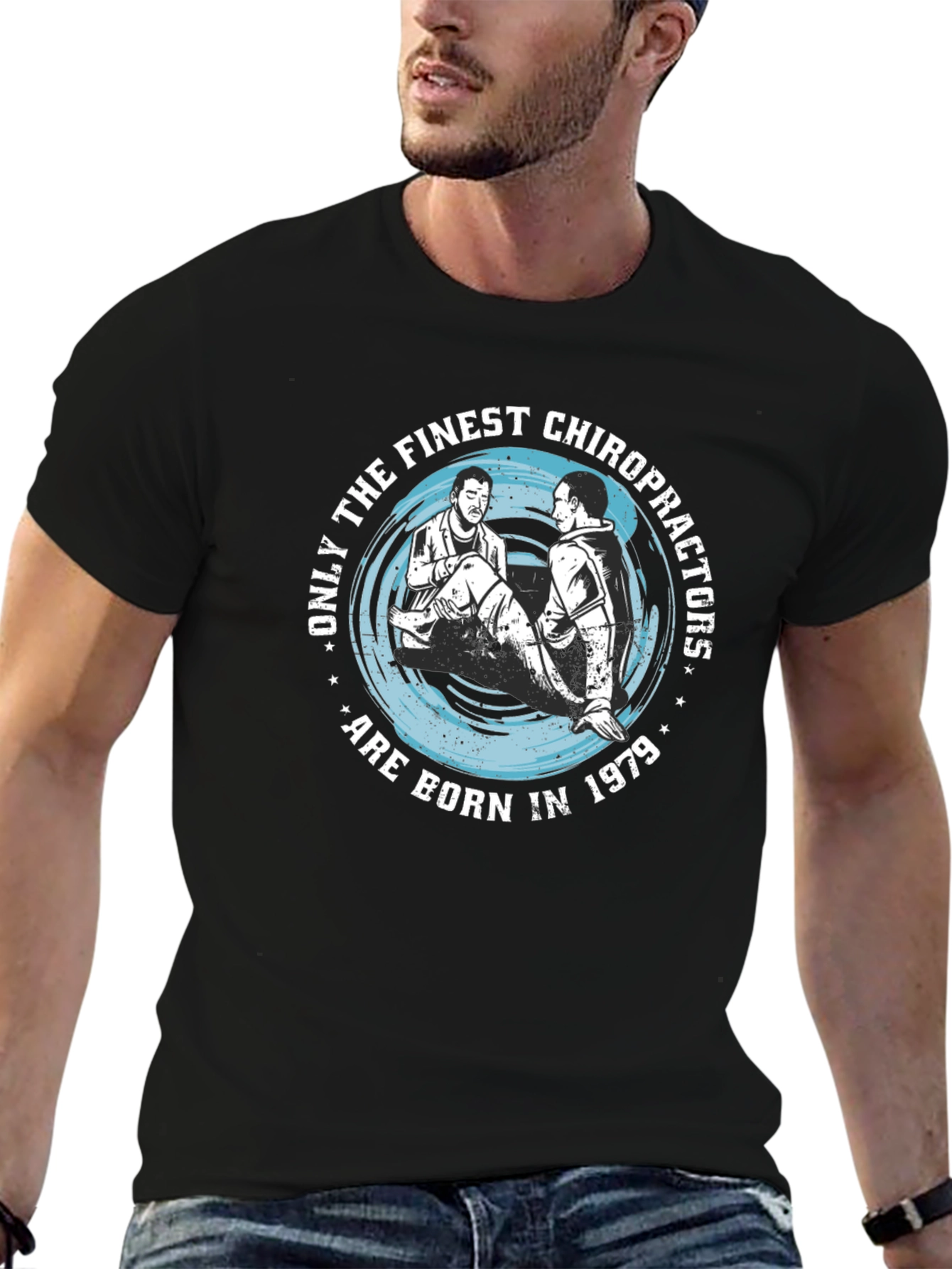 Finest Chiropractors Born in 1979 Black T-Shirt
