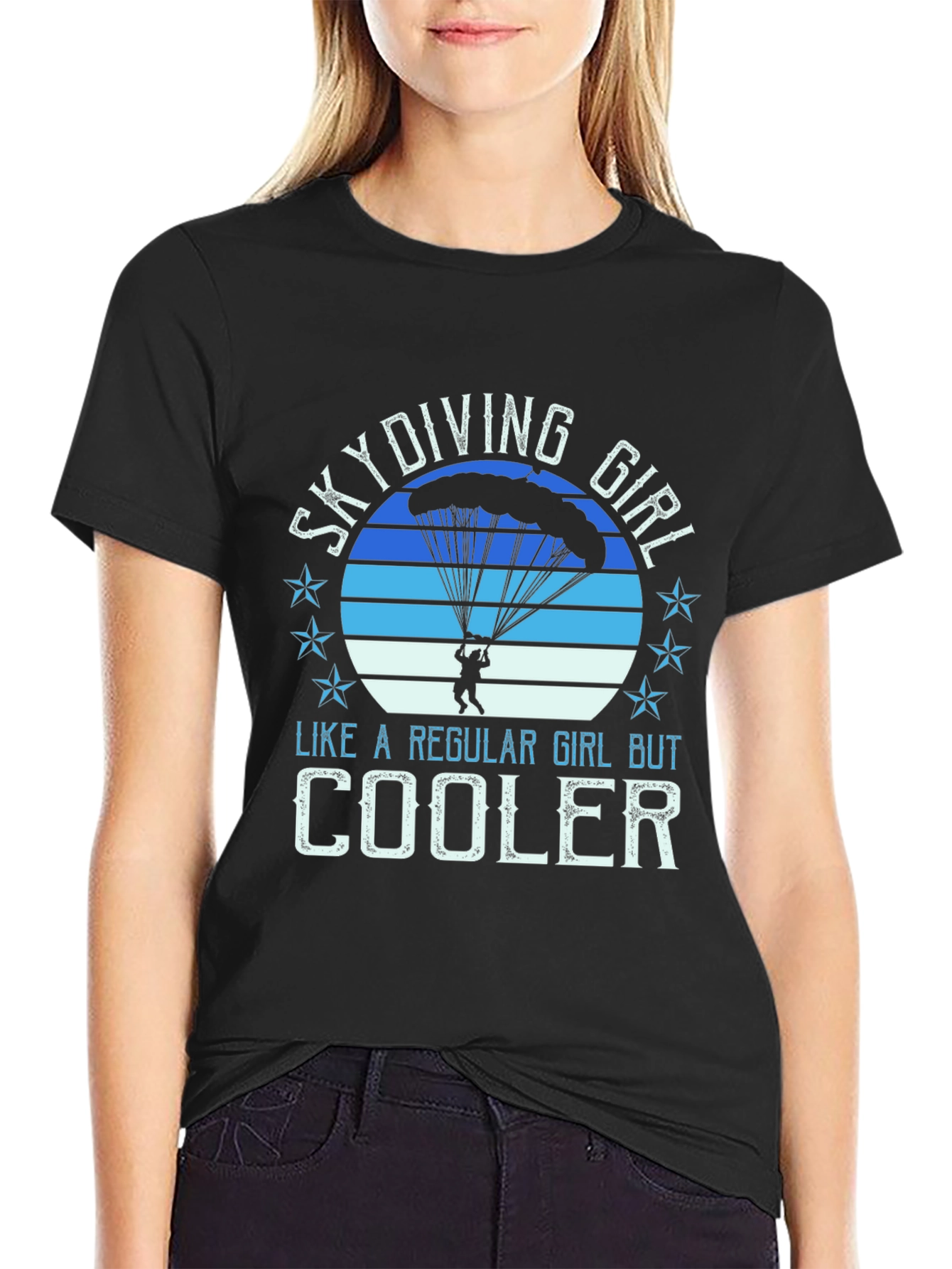 Skydiving Girl Tee - Regular Girl But Cooler