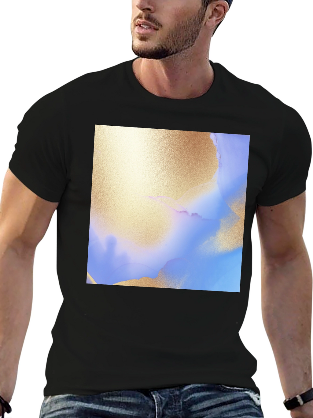Abstract Art Print Black T-Shirt