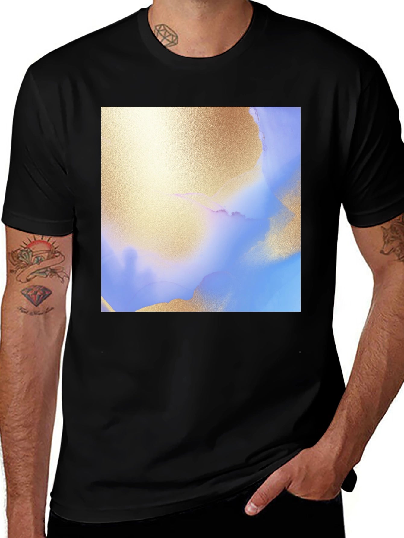 Abstract Art Print Black T-Shirt