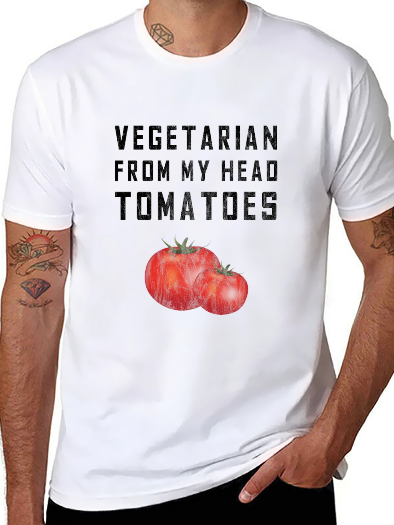Vegetarian Tomato Graphic T-Shirt