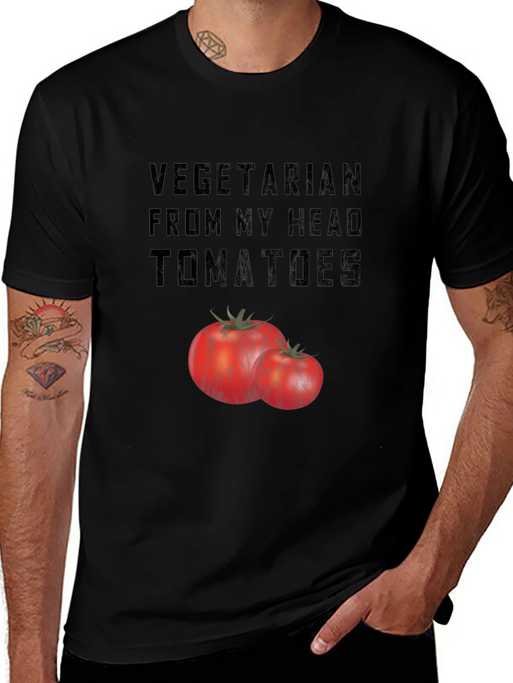 Vegetarian Tomato Graphic T-Shirt