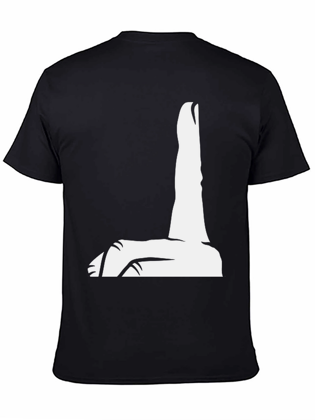 Black T-Shirt with Finger Pointing Design