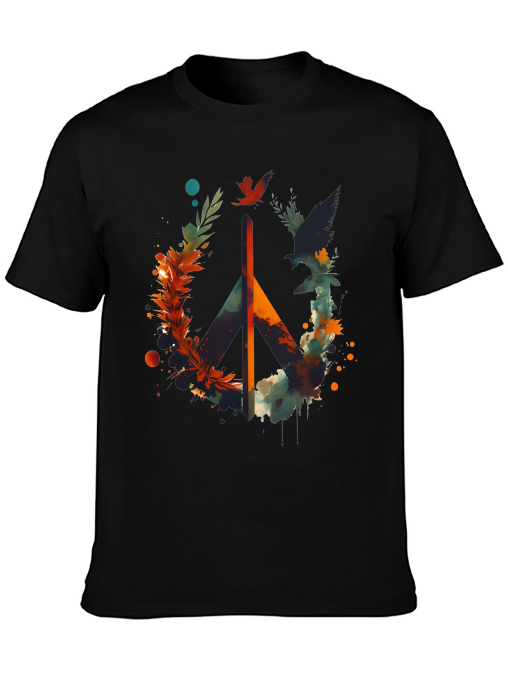Peace Sign Graphic Tee - Mens Black T-Shirt