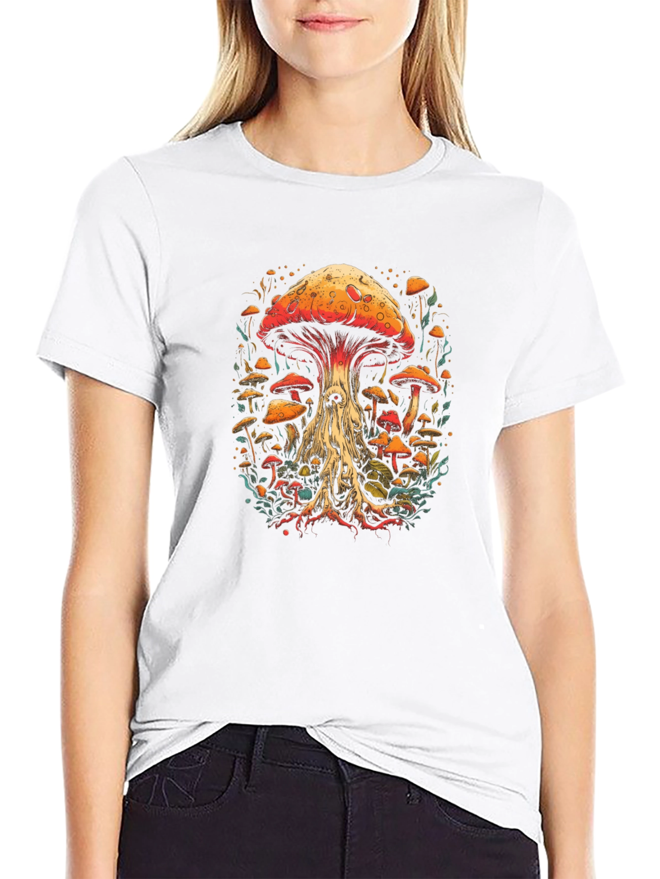 Mushroom Graphic Tee - Unique Artistic Design