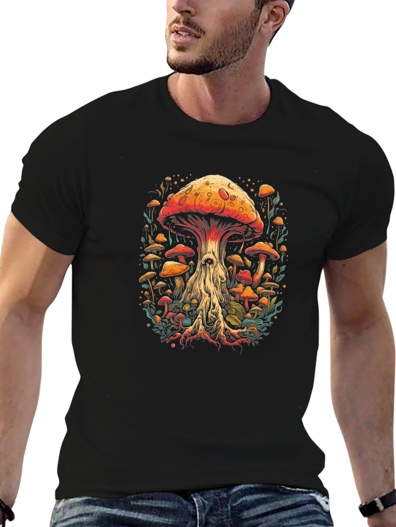 Mushroom Graphic Tee - Unique Artistic Design