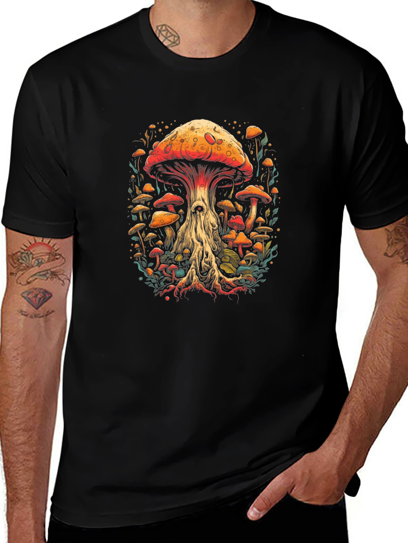 Mushroom Graphic Tee - Unique Artistic Design