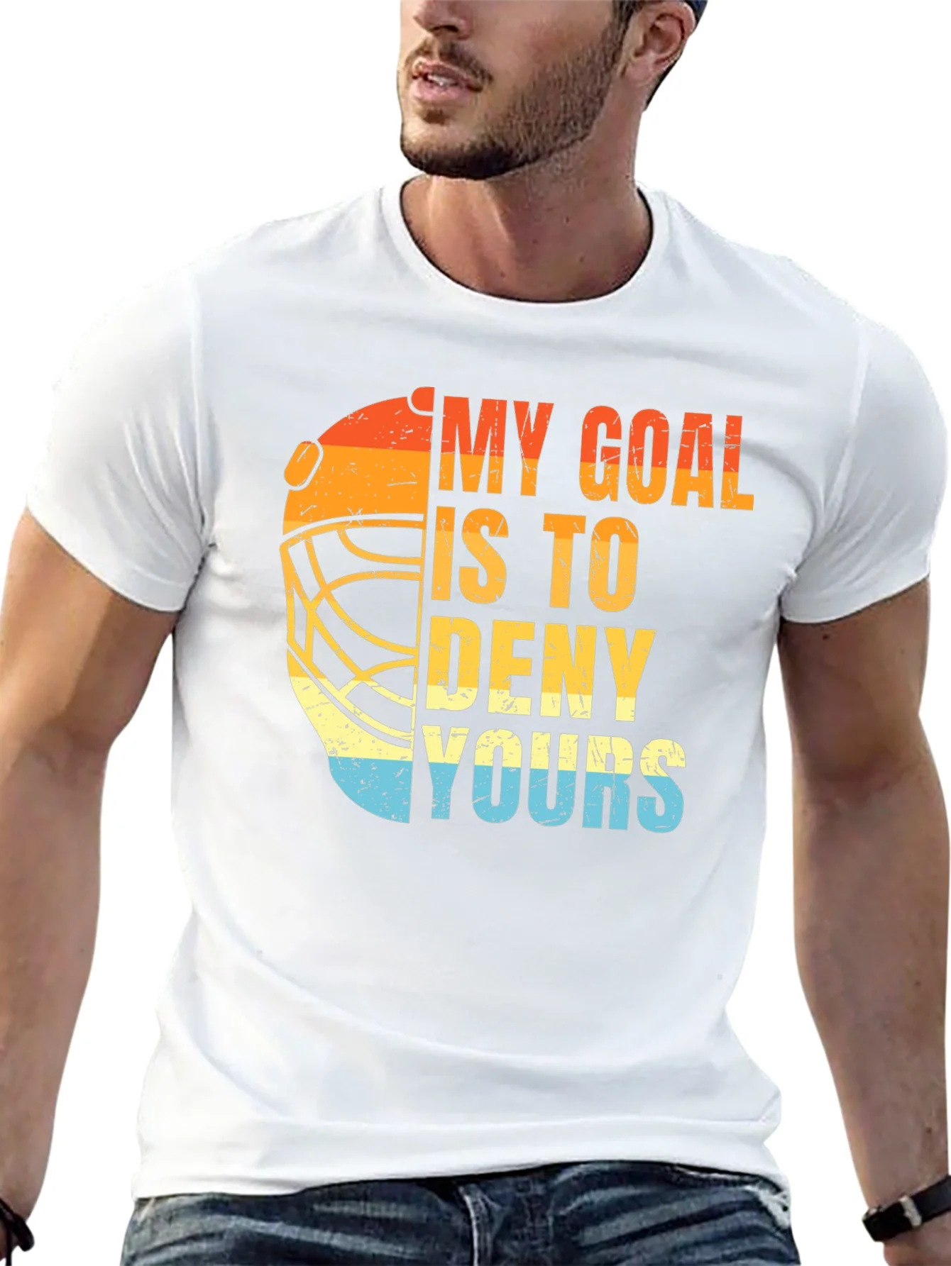 Goalie Hockey Graphic T-Shirt - My Goal Is To Deny Yours