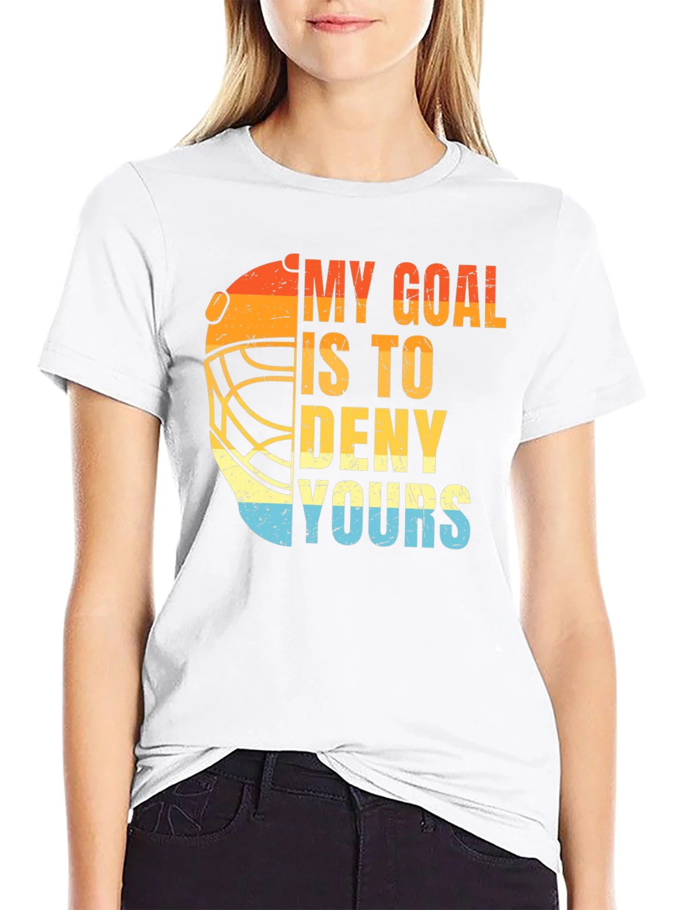 Goalie Hockey Graphic T-Shirt - My Goal Is To Deny Yours