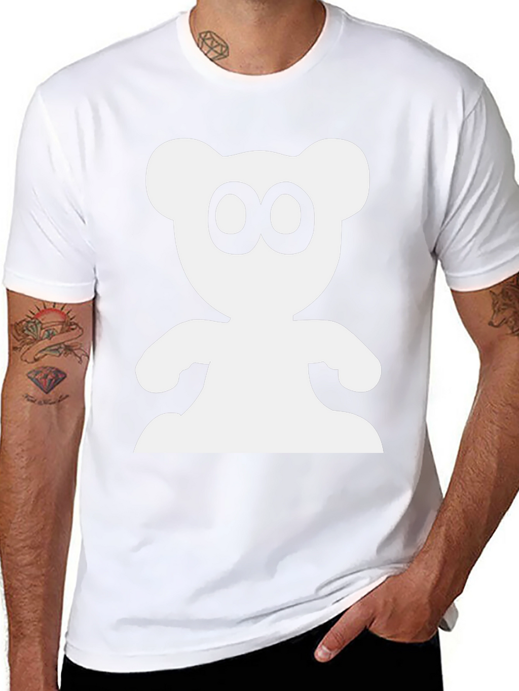 Cute Bear Graphic Black T-Shirt