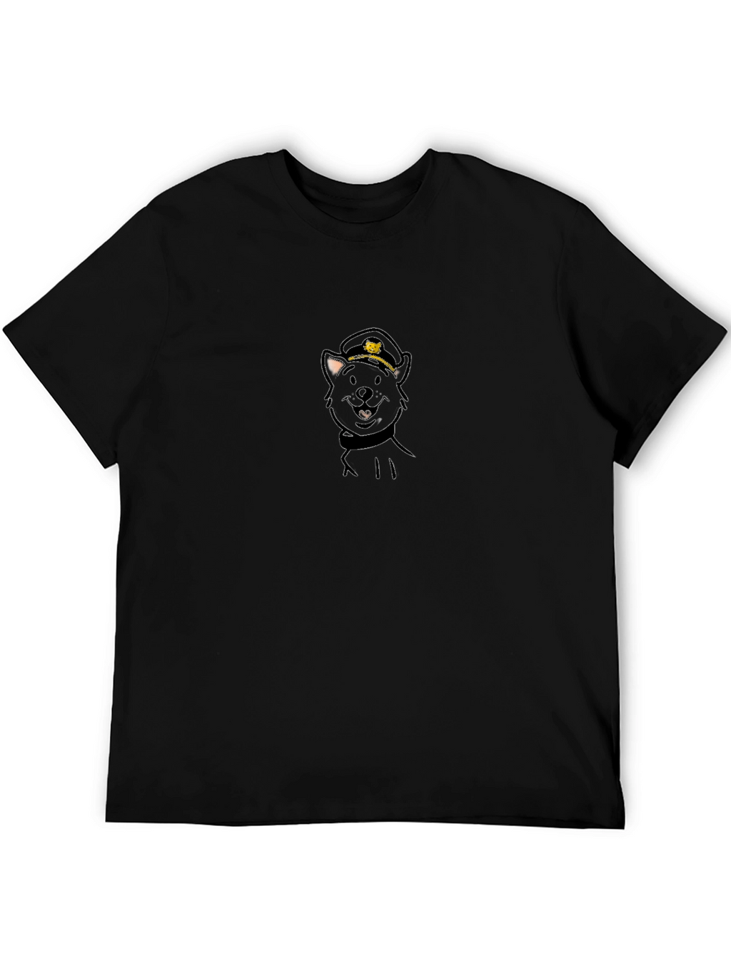 Cool Cat Captain Black T-Shirt