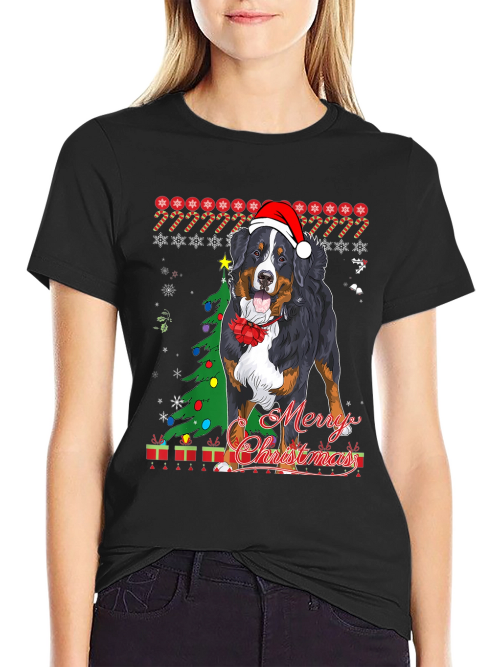 Dog Merry Christmas T-Shirt Holiday Pet Lover Tee