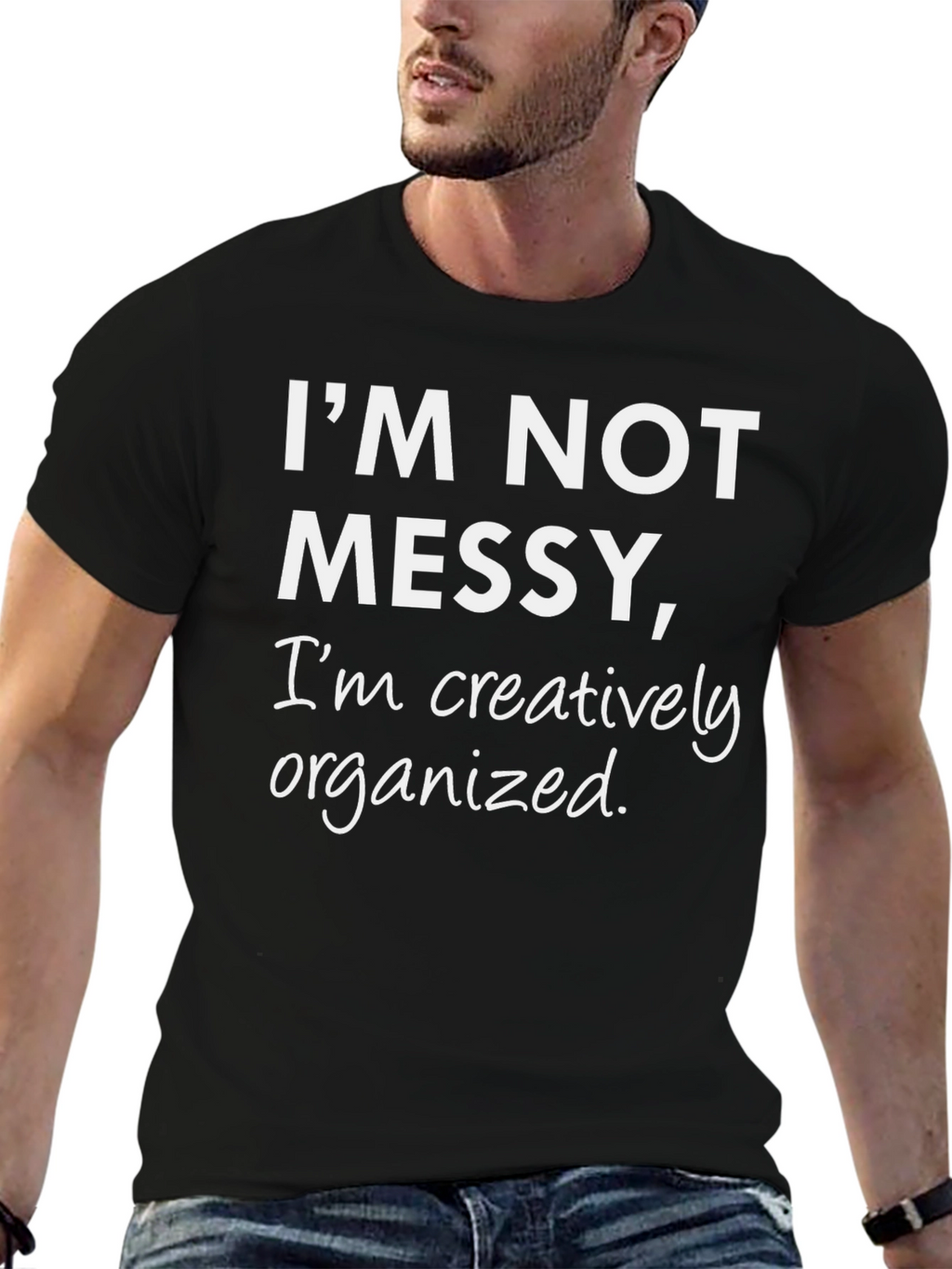 Creatively Organized Graphic T-Shirt - Black